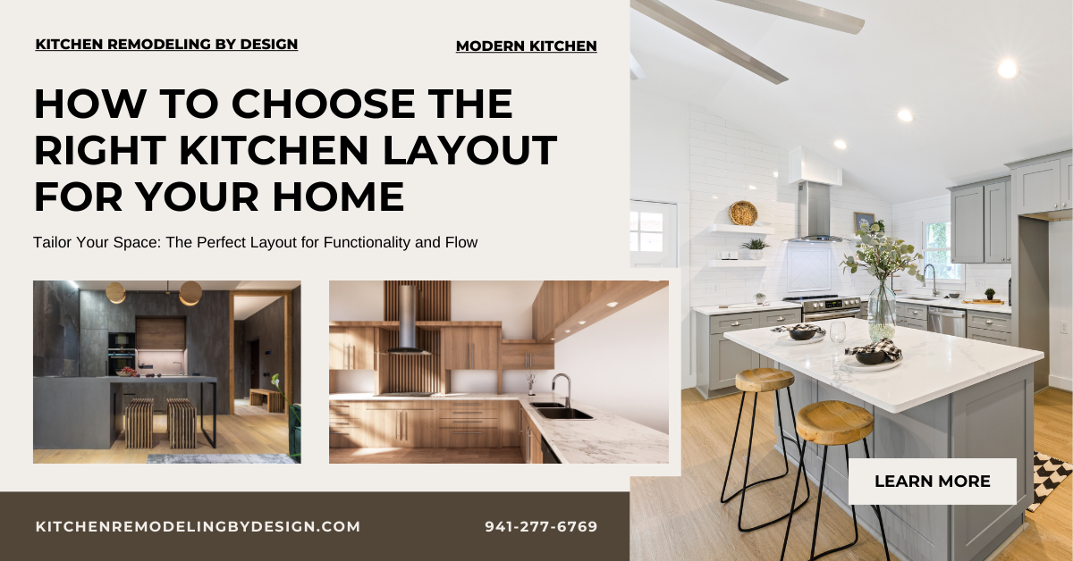 Kitchen layout options displayed in a home design guide, highlighting functional spaces and efficient workflows.