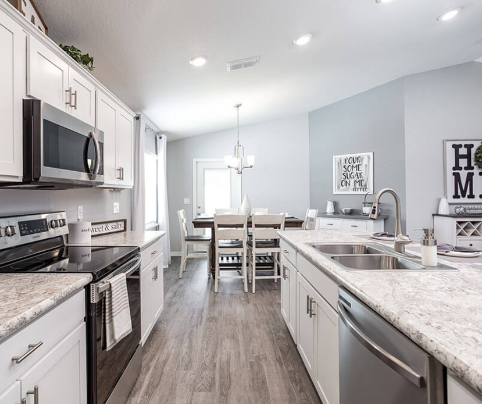 Affordable laminate countertops in a Sarasota kitchen remodel.