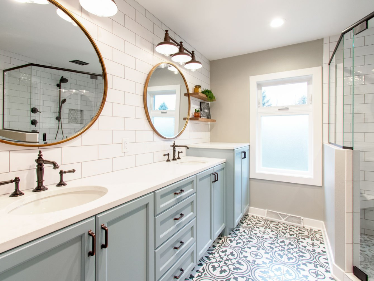Spacious bathroom cabinets with organized storage solutions in Sarasota, FL