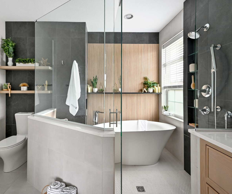 Stylish bathroom remodel with double vanity and modern fixtures in Sarasota, FL