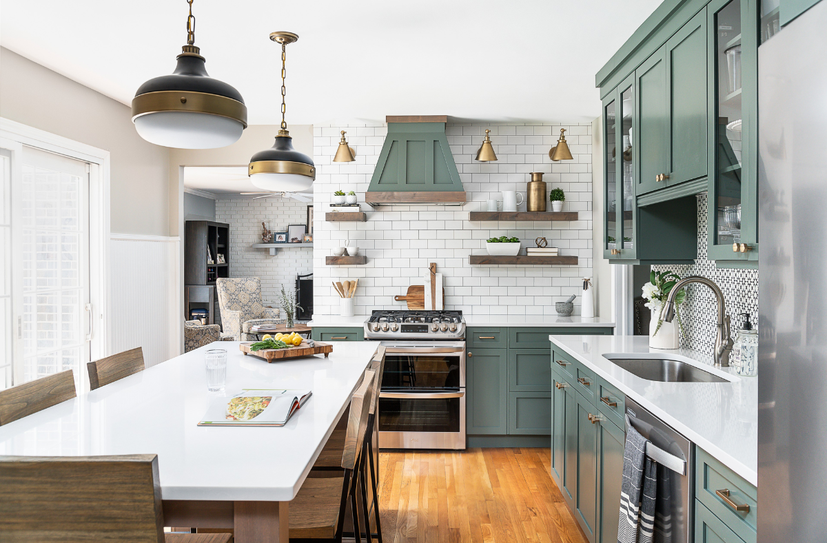 Rustic farmhouse bathroom cabinets with natural wood grain and vintage-style hardware.