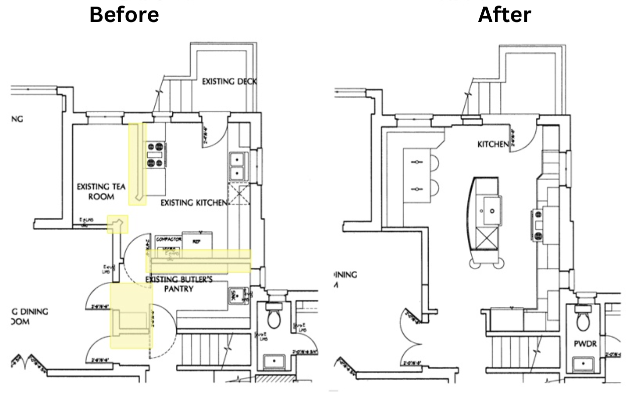 Open concept kitchen and layout reconfiguration in Sarasota.