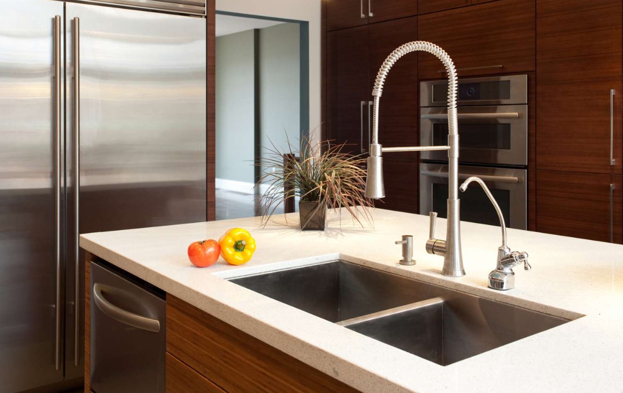 Luxury sink and faucet installation for modern kitchens in Sarasota.