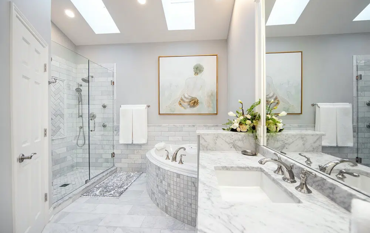 Elegant stone countertop in bathroom with sleek design in Sarasota, FL